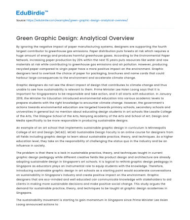Green Graphic Design: Analytical Overview