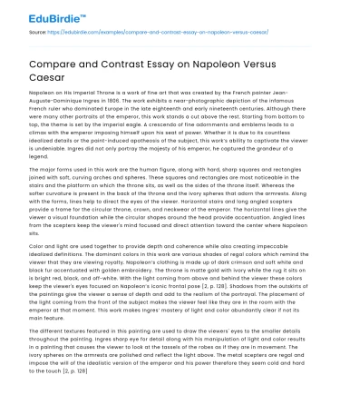 Compare and Contrast Essay on Napoleon Versus Caesar