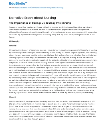 Narrative Essay about Nursing