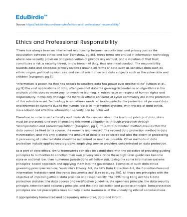 Ethics and Professional Responsibility