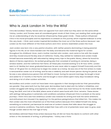 Who Is Jack London in ‘Into the Wild’