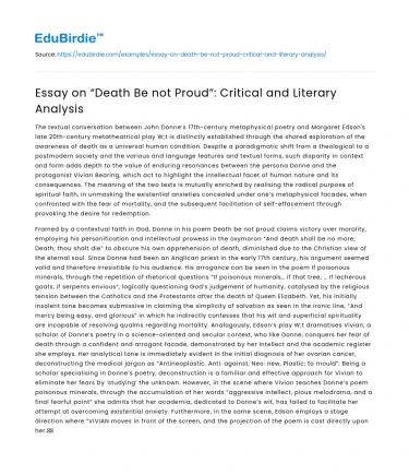 Essay on “Death Be not Proud”: Critical and Literary Analysis