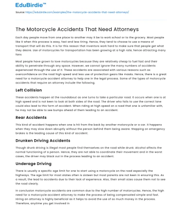 The Motorcycle Accidents That Need Attorneys