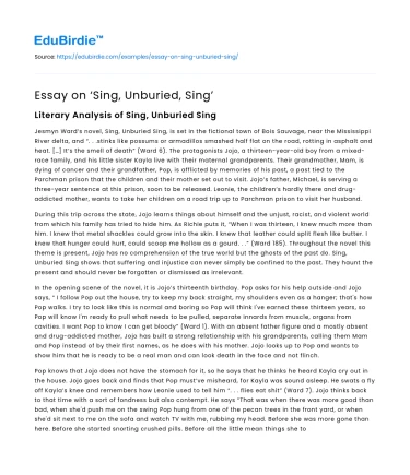 Sing, Unburied, Sing: A Summary and In-Depth Analysis