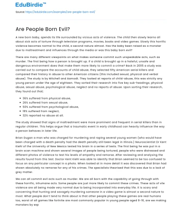 Are People Born Evil?