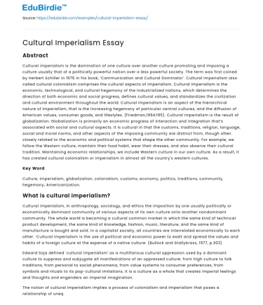 The Subtle Dominance of Cultural Imperialism