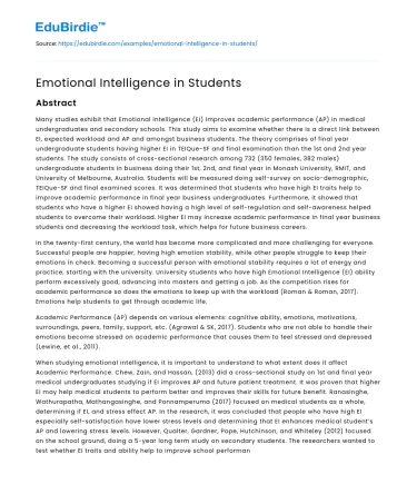 Emotional Intelligence in Students