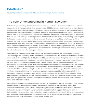 Volunteering’s Impact on Human Development