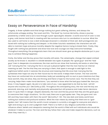 Essay on Perseverance in Face of Hardship