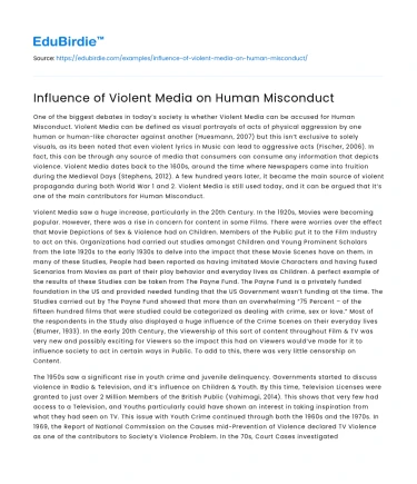 Influence of Violent Media on Human Misconduct