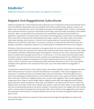 The Dynamics of Rap and Reggaeton Subcultures