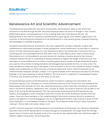 Renaissance Art and Scientific Advancement