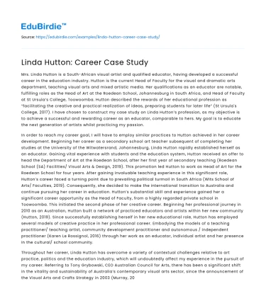 Linda Hutton: Career Case Study