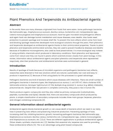Antibacterial Properties of Plant-derived Compounds