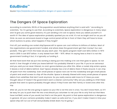The Dangers Of Space Exploration