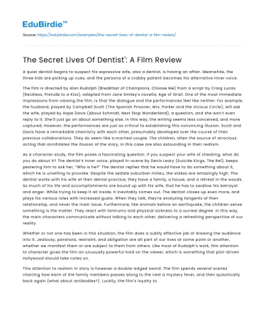 The Secret Lives Of Dentist’: A Film Review