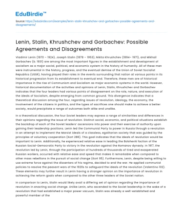 Soviet Leaders’ Agreements and Disagreements