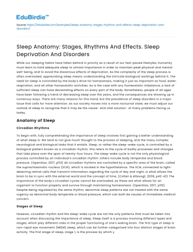 Sleep Anatomy: Stages, Rhythms, Effects, Deprivation, Disorders