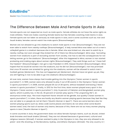 The Difference Between Male And Female Sports In Asia