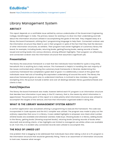 Library Operations through Management Systems