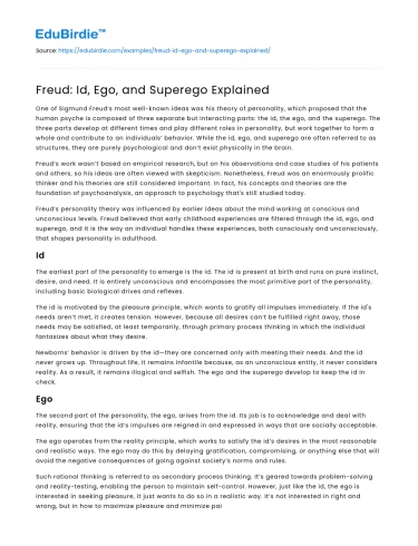 Freud: Id, Ego, and Superego Explained