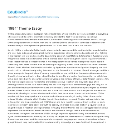 The Theme of Orwell’s “1984”