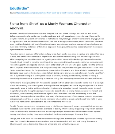Fiona from ‘Shrek’ as a Manly Woman: Character Analysis