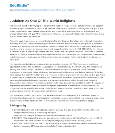Judaism: A Pillar in the Religious Tapestry of the World