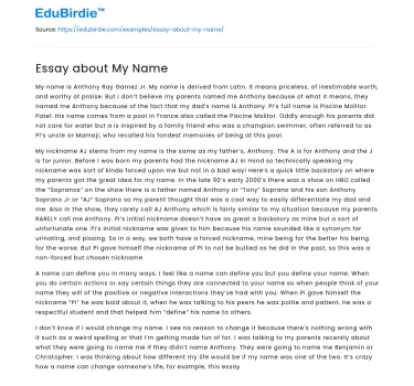 The Significance of Names: An Exploration