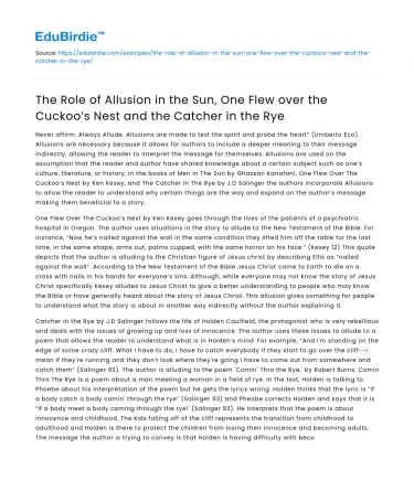 Allusion in Sun, Cuckoo’s Nest, & Catcher in the Rye