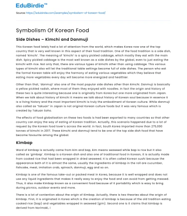 Symbolism Of Korean Food