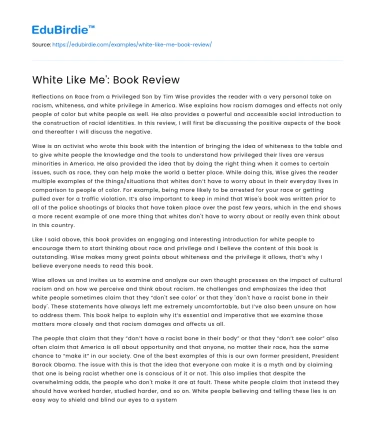 White Like Me’: Book Review