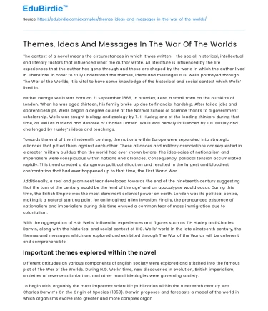 Themes, Ideas And Messages In The War Of The Worlds