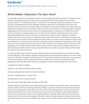 What Makes Odysseus The Epic Hero?