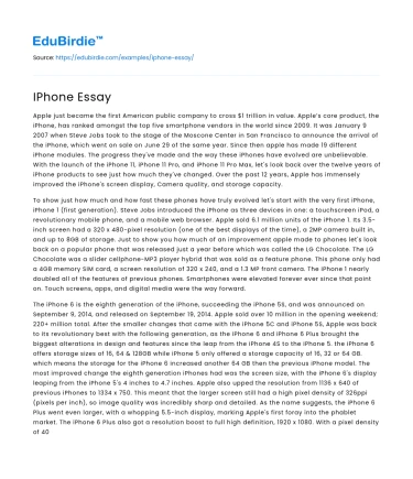 IPhone Essay