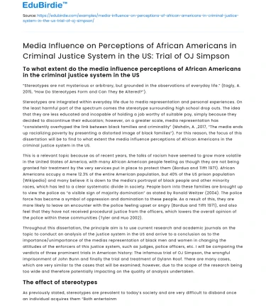 Media Influence on African Americans in US Criminal Justice