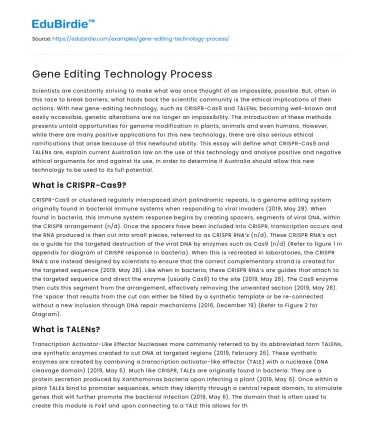 Gene Editing Technology Process