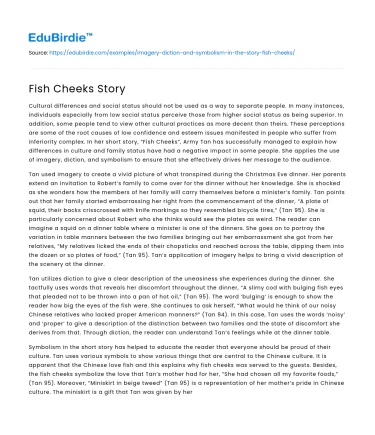 Fish Cheeks Story
