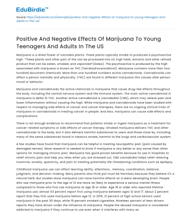 The Dual Impact of Marijuana Legalization in the U.S.