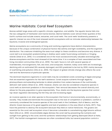Marine Habitats: Coral Reef Ecosystem