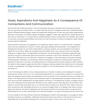 Connections and Communication: Keys to Happiness and Success