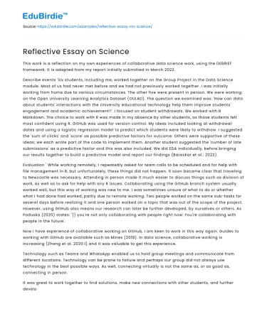 Reflective Essay on Science