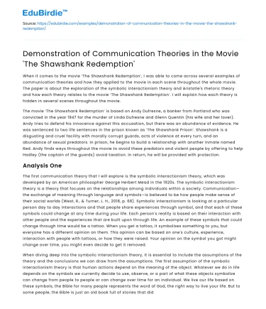 Communication Theories in ‘The Shawshank Redemption’