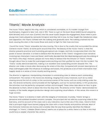Titanic’: Movie Analysis