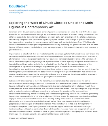 Chuck Close: Pioneering Force in Modern Art