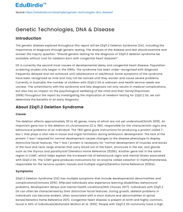 Genetic Technologies, DNA & Disease