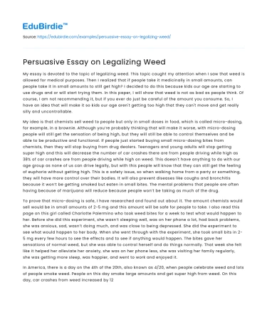 Arguments for the Legalization of Cannabis