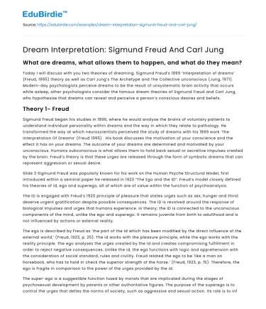 Dream Interpretation: Sigmund Freud And Carl Jung