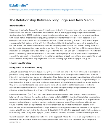 The Relationship Between Language And New Media