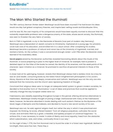 The Man Who Started the Illuminati